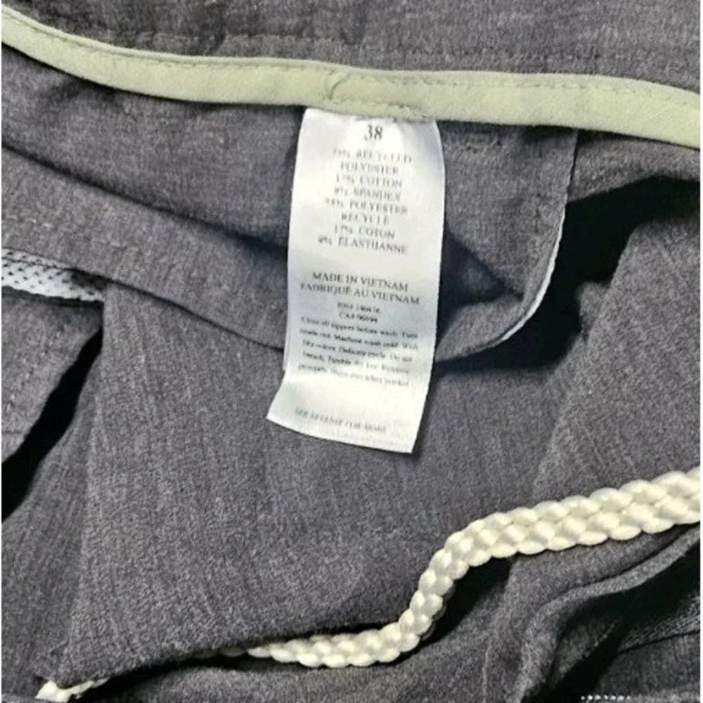 Faherty All Day Shorts Mens 38 Grey Hybrid Board Polyester Blend Draw Strings